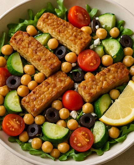 Kimberly's Lemon Mediterranean Chickpea & Tempeh Salad