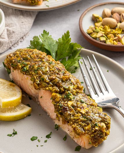 Pistachio Crusted Salmon with Lemon and Za'atar
