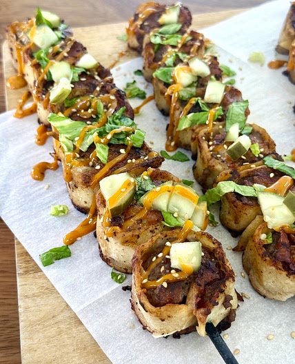 Blackstone Loaded Burger Skewers