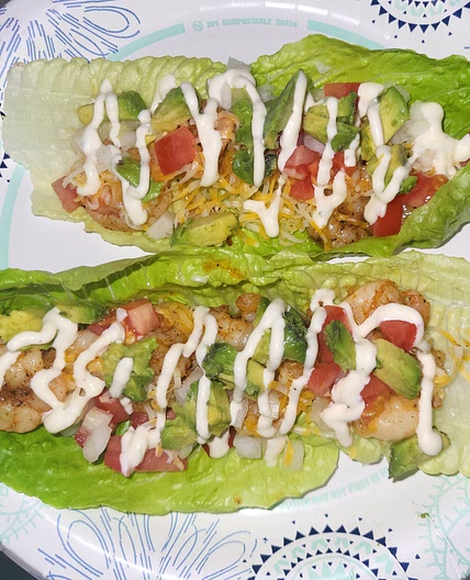 Keto/low carb shrimp lettuce boats