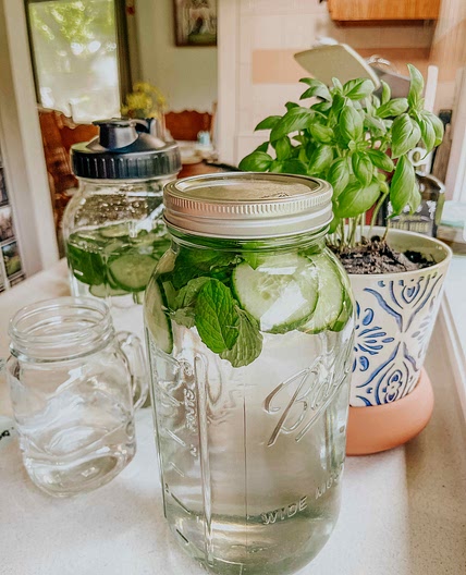 Cucumber Basil Mint Infused Water