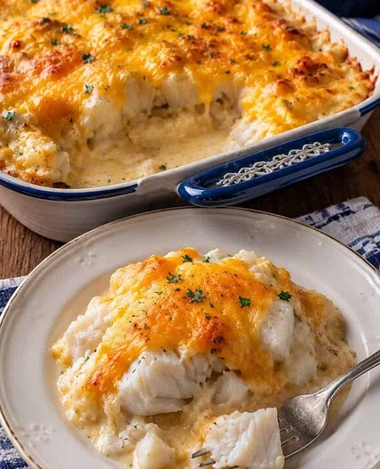 Newfoundland Cod Au Gratin (Creamy Cheesy Cod Casserole Recipe)