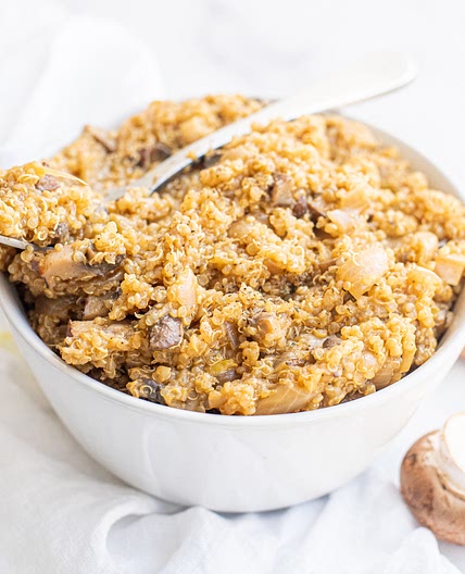 Vegan One Pot Mushroom Quinoa Risotto