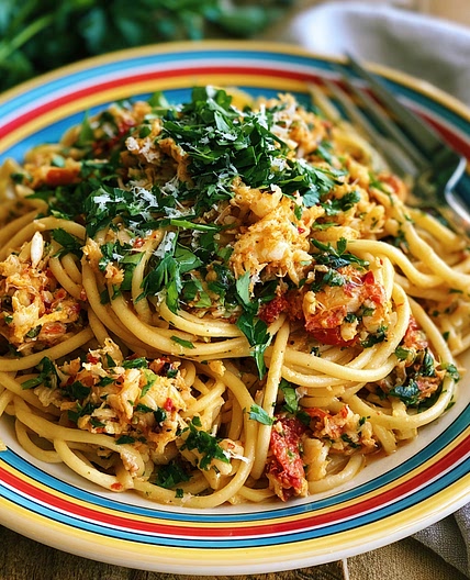 Healthy Pasta with Spicy Crab