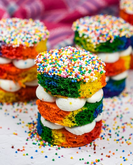 Miniature Rainbow Dot Cake Recipe