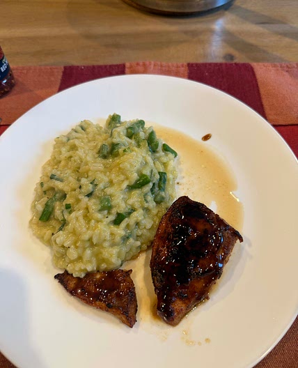 Asparagus Risotto with the Chicken Breast