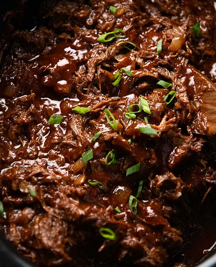 Easy slow cooker BBQ pulled beef