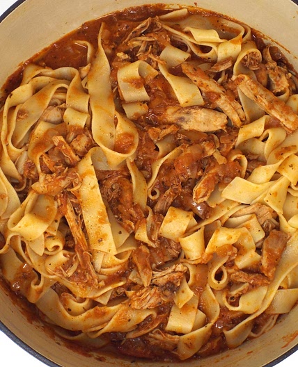 Chicken Thigh Ragu Sauce with Pappardelle Pasta