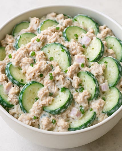 Creamy Tuna Cucumber Salad