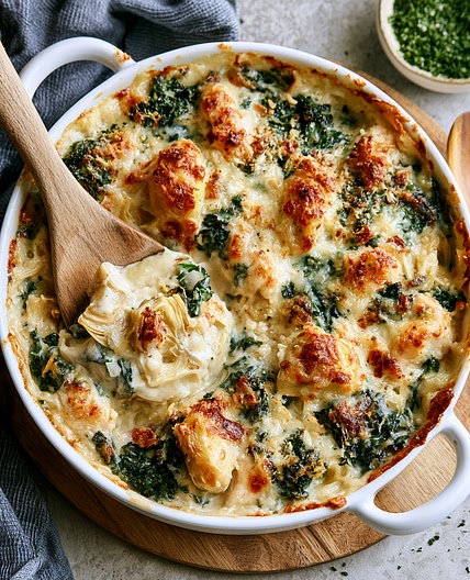 Kale and Artichoke Chicken Casserole