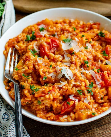 Roasted Butternut Squash and Tomato Risotto