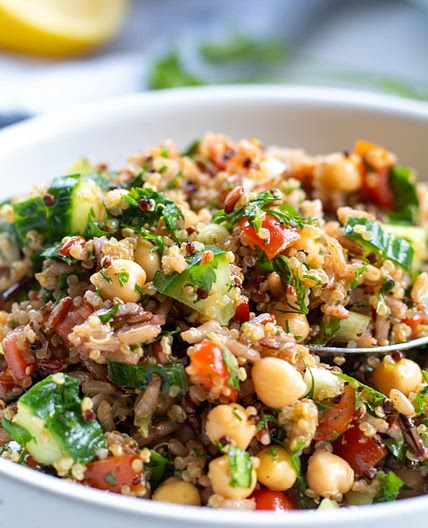 Brown Rice and Quinoa Salad with Herbs
