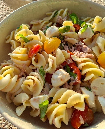 Pasta Salad - Mozzarella, Cherry Tomatoes, Tuna and Basil