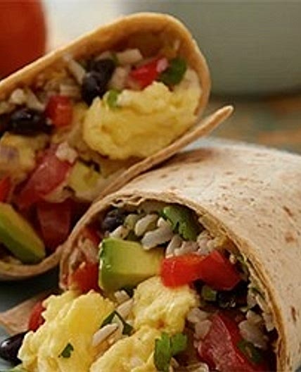Egg and Vegetable Breakfast Burrito