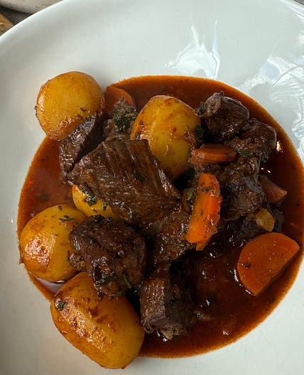 Portuguese Carne Guisada (Tender Beef Stew with Potatoes and Carrots)