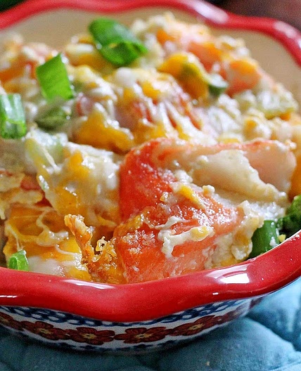 Buffet-Style Cheesy Crab Casserole
