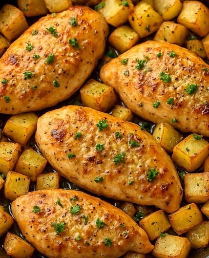 Easy Garlic Parmesan Chicken and Potatoes