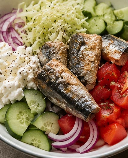 Sardine Cottage Cheese Bowl