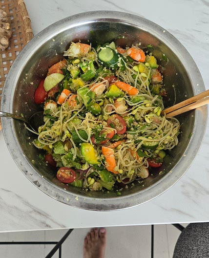 Avocado shrimp quinoa salad