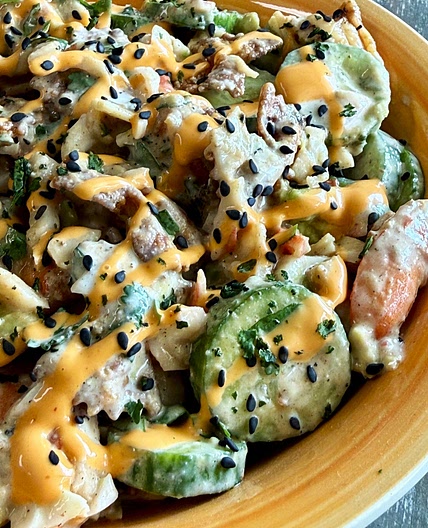 Crispy Cucumber Seafood Salads