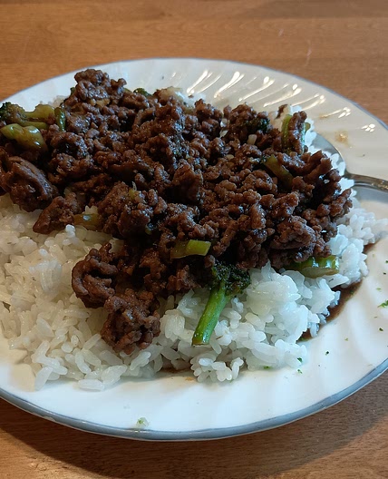 Mongolian beef with broccoli
