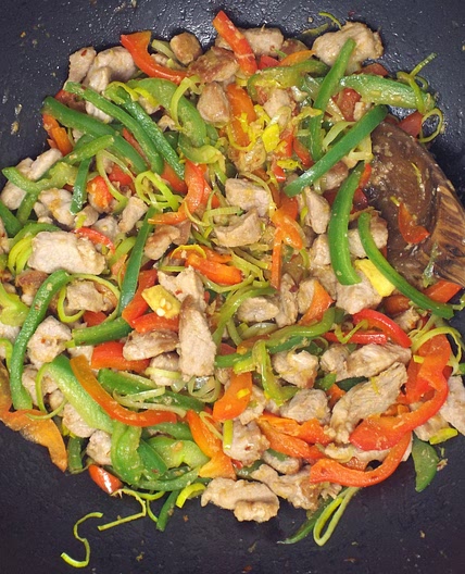 Triple Ginger Pork and Pepper Stir-Fry