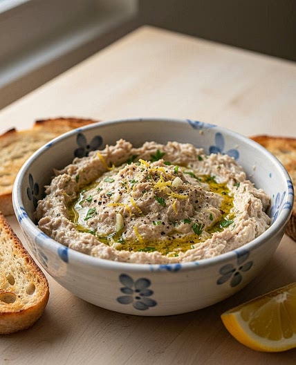 Tartinade de thon ail–citron (ultra crémeuse)