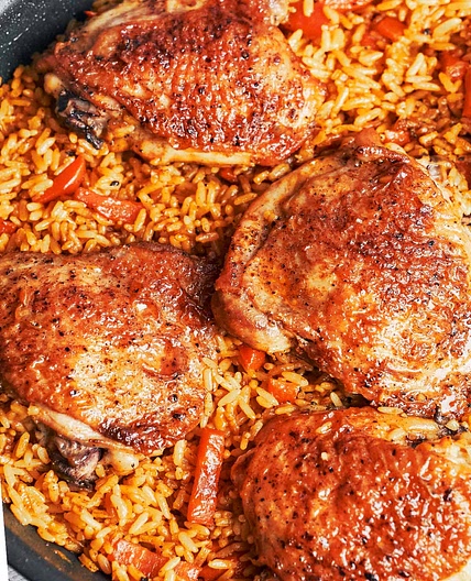 Fluffy Rice with Chicken Thighs