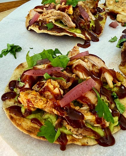 Easy BBQ Chicken Tostadas