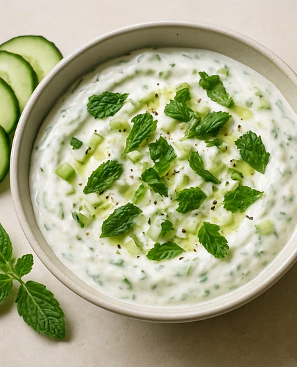 Cucumber, yogurt & mint
