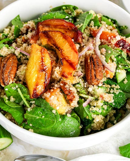 Grilled Peach Quinoa Salad Recipe