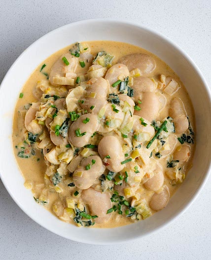 Creamy Gigantes Beans with Leeks