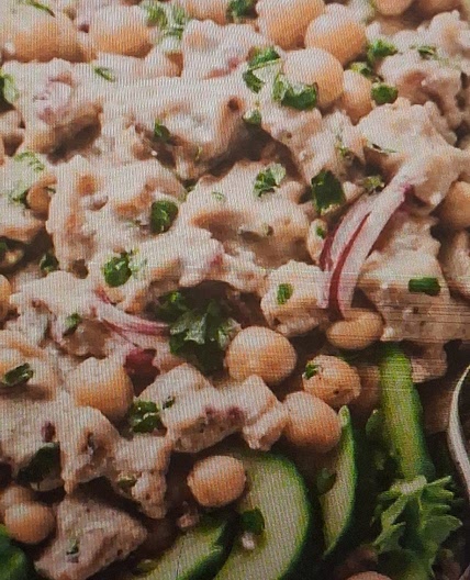 Chickpea tuna veggie salad