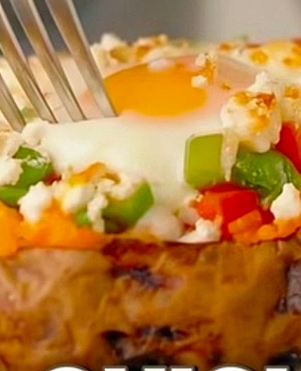 Twice Baked Sweet Potato Breakfast
