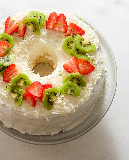 Key Lime Coconut Angel Cake
