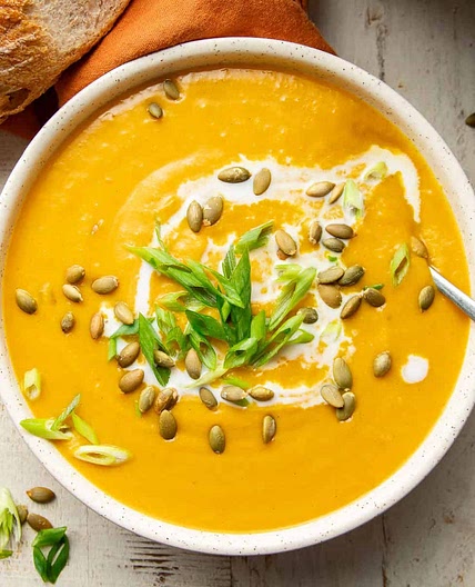 Kabocha Squash Soup with Japanese Curry