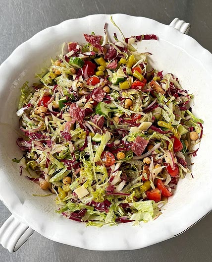 Charred chickpea chopped salad