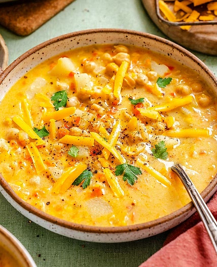 Cheddar Chickpea Chowder
