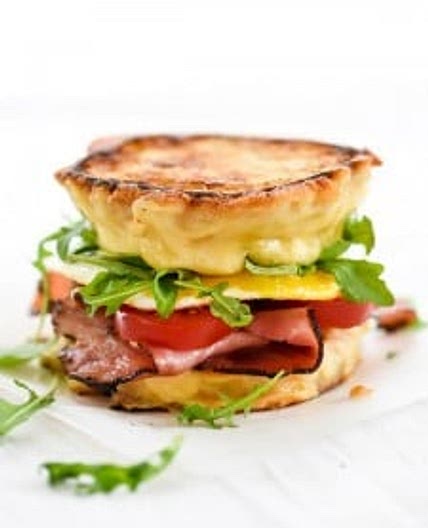 Ham and Smoked Gouda Grilled Cheese Breakfast Sandwich