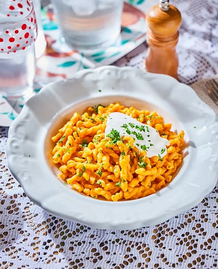Spiral Pasta in Chicken Paprika Sauce