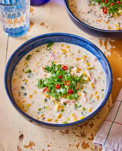 Chicken, Corn, and Spring Onion Chowder