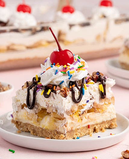No-Bake Banana Split Cake