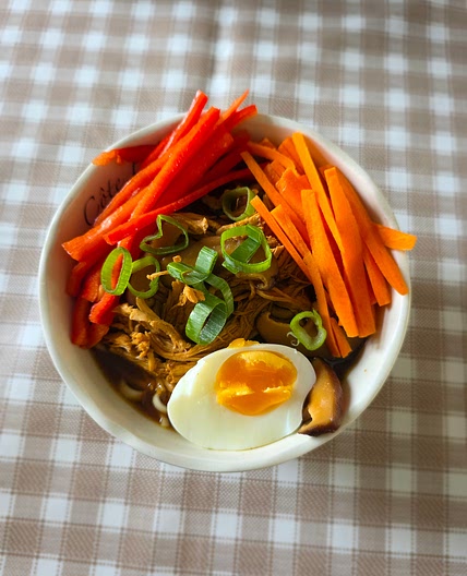 Chicken ramen noodle bowl