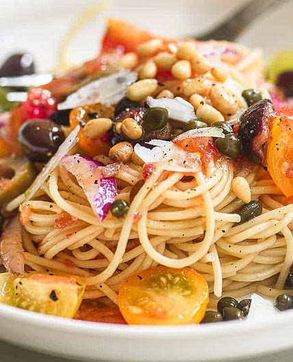 No Cook Mediterranean Pasta Sauce
