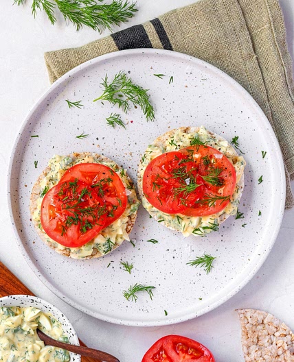 Egg Salad on Rice Cakes