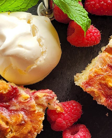 Raspberry and Lemon Meringue Blondies