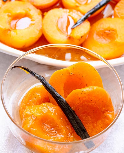 Honey Vanilla Poached Apricot Dessert