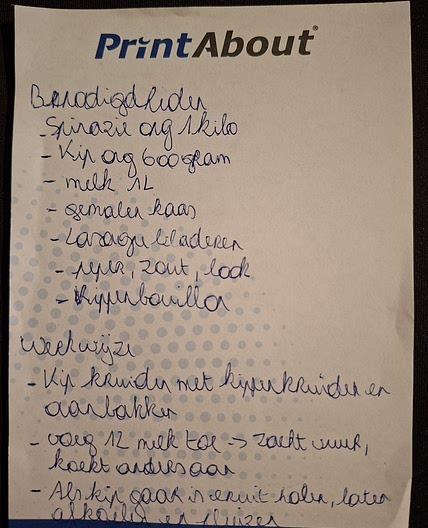 Lasagne spinasie kip