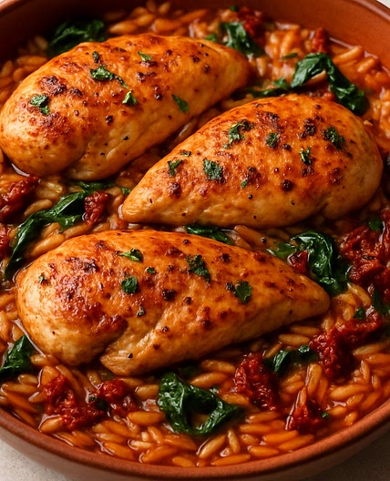Sundried tomato orzo chicken