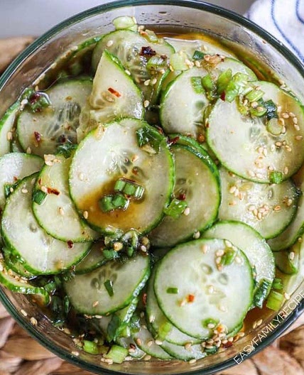 Asian Cucumber Salad with Ginger Soy Dressing